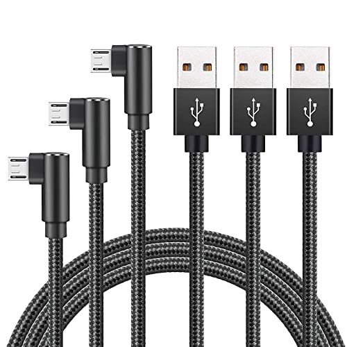 90 Degree Right Angle Micro USB Cable Android Charger Cable ï¼ˆ3pack of 3ft 6ft 10ftï¼‰ USB a to Micro b Cable Compatible with Samsung Galaxy S4/S5/S6 or Other Device with Micro Connector