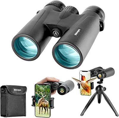 Book Cover 12x42 Powerful Binoculars for Adults with Clear Low Light Vision - Large View Eyepiece Binoculars for Birds Watching Hunting Travel