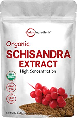 Organic Schisandra Extract Powder, 8 Ounce, Anti Aging Adaptogenic Herb, Powerfully Supports Liver Detox, Cognitive Health and Stress Relief, No GMOs and Vegan Friendly