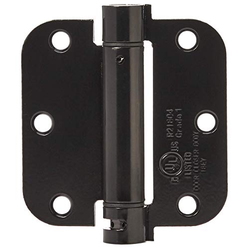 AmazonBasics Self-Closing Door Hinge, 3.5 Inch x 3.5 Inch, 1 Piece, Gloss Black