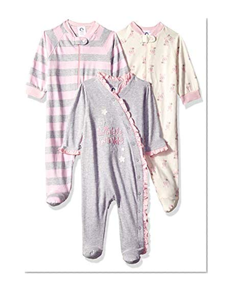 Gerber Baby Girls' 3-Pack Organic Sleep 'N Play