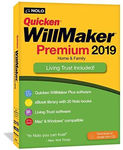 Quicken WillMaker & Trust 2020 Premium | Living Trust | Disc & Download Keycard | Windows & Mac | Nolo's eBook Library (Includes Get It Together + Special Needs Trust + More)