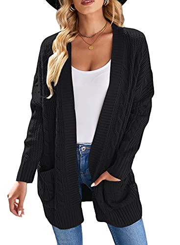 BLENCOT Womens Oversized Knit Texture Casual Loose Open Front Cardigan Sweaters