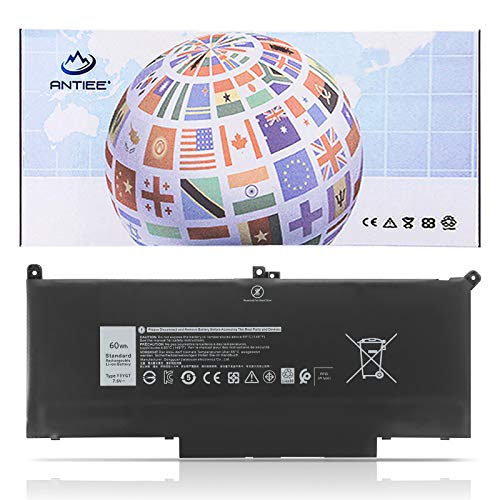 ANTIEE 60Wh F3YGT Laptop Battery for Dell Latitude 12 7000 7280 7290 13 7000 7380 7390 14 7000 7480 7490 E7480 E7280 E7390 E7290 E7490 DM3WC DM6WC 2X39G KG7VF V4940 451-BBYE 453-BBCF 7.6V 4Cell