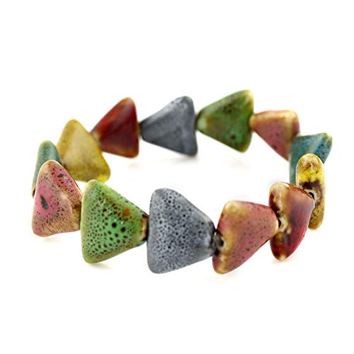 Wansan Ceramic Bracelet Colorful Elastic Handmade Simple Ethnic Style Hand Chain - Triangle