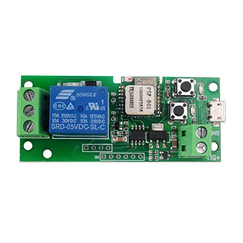 1 Channel WiFi Wireless Switch Inching Self-Locking Be Applied to Access Control Turn on PC Garage Door (5v)