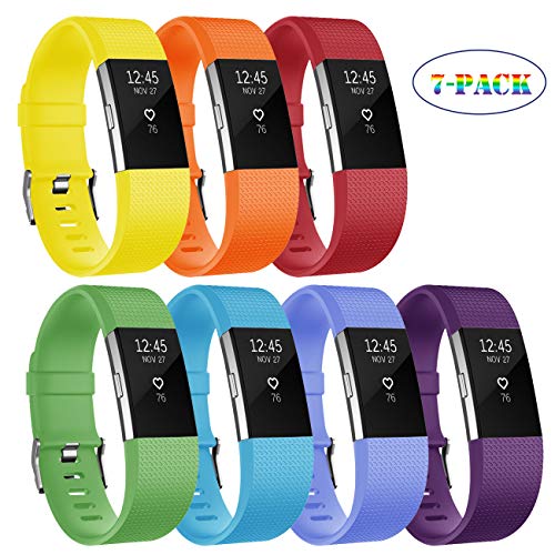 GenericJINCHENGYU Fundro Replacement Bands Compatible with Fitbit Charge 2, Classic & Special Edition Adjustable Sport Wristbands