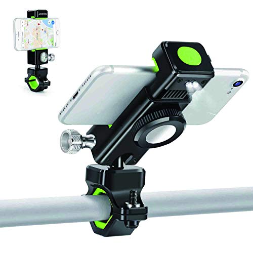 ABZON Bike Phone Mount Holder with LED Light Universal Adjustable Shock-Absorbing Bicycle Motorcycle Handlebar Phone Mount for Phone GPS Between 4.0 to 6.6 inches