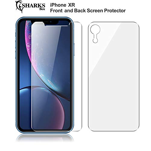 iPhone XR Screen Protector Pack of 2 | iPhone XR Tempered Glass Screen Protector Front Rear Anti-Fingerprint and Scratch Proof | iPhone XR Glass Screen Protector (Front & Back 6.1 Inch)|SHARKSBox