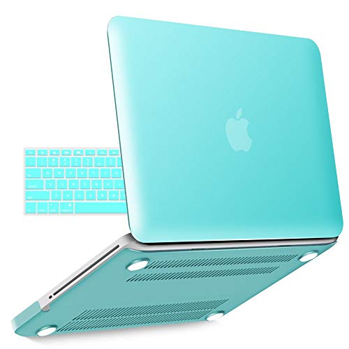 IBENZER Compatible with MacBook Pro 13 Inch case A1278 Release 2012-2008, Plastic Hard Shell Case with Keyboard Cover for Apple Old Version Mac Pro 13 with CD-ROM, Turquoise, P13TBL +1A