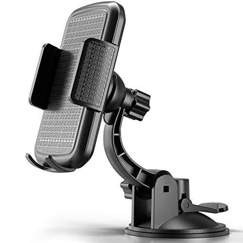 BESTRIX Phone Car Holder for Dash & Windshield | Car Phone Holder Mount for Dashboard Compatible with iPhone 11Pro Xr Xs XS MAX X 8 8Plus 7 6Plus Galaxy Note S7 8 9 10 & All Smartphones up to 6.5"