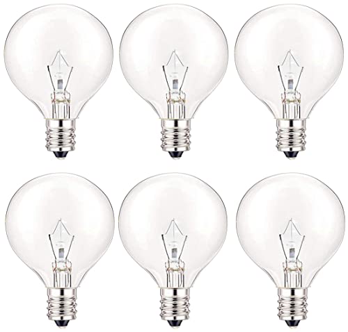 25 Watt Wax Warmer Bulbs, Bulb for Full Size Warmer, 6 Pack E12 Base Wax Bulb, Dimmable - Warm White - 120 Volt Light Bulbs for Burner, High Temp Resistance (25)
