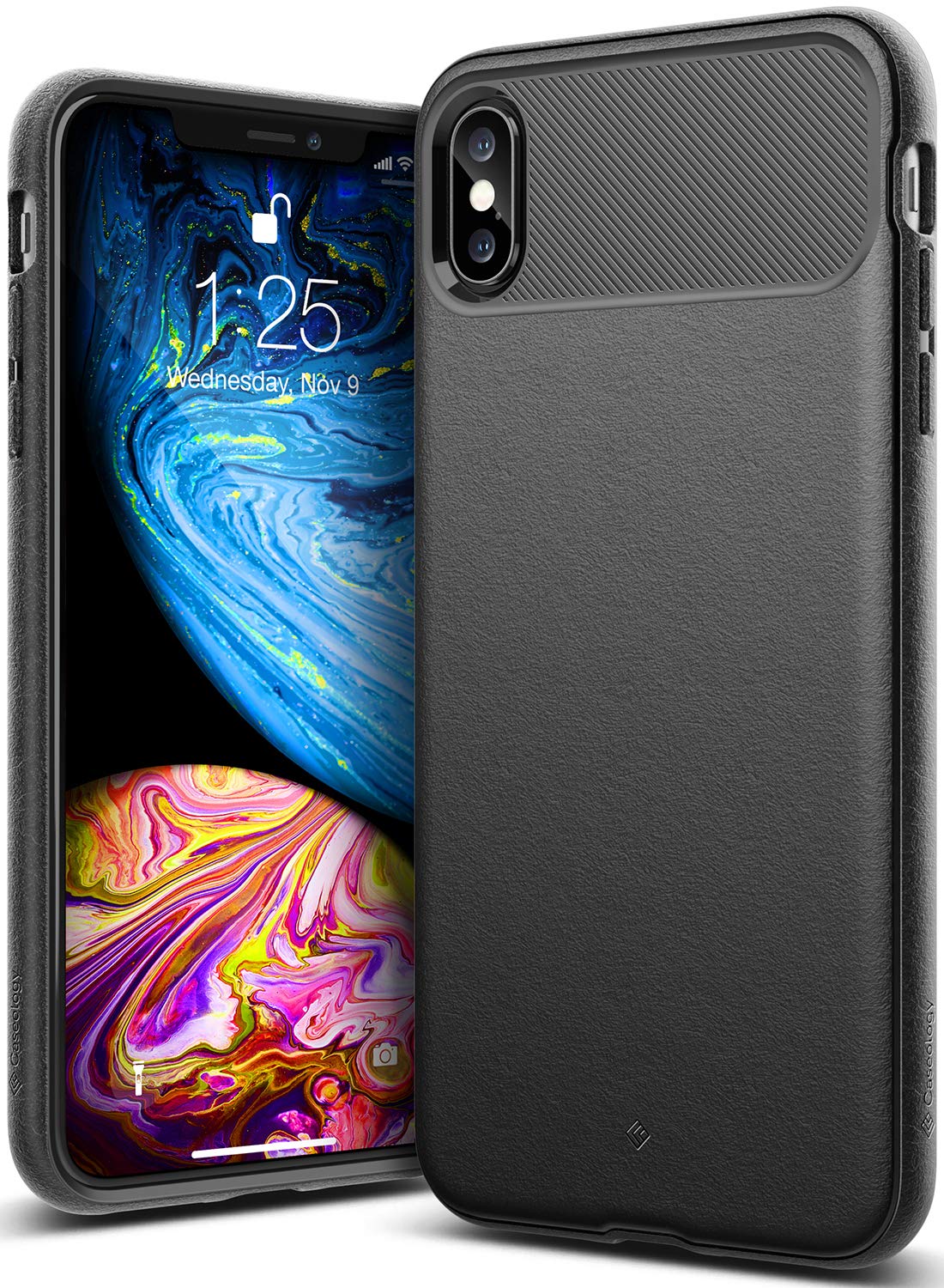 Book Cover Caseology Vault for iPhone Xs Max Case (2018) - Rugged Matte Finish - Black