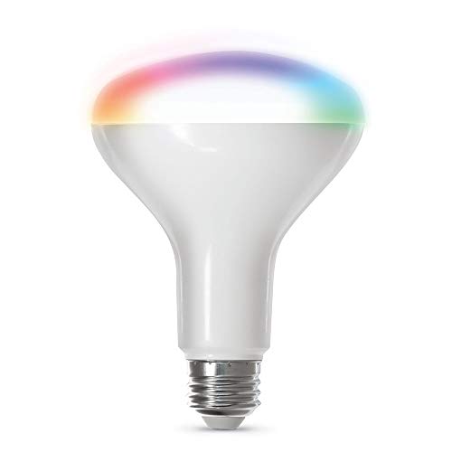 Feit Electric BR30/RGBW/CA/AG WiFi Changing and Dimmable, No Hub Required, Alexa or Google Assistant BR30 Smart LED Light Bulb, 65W, Multi-Color RGBW