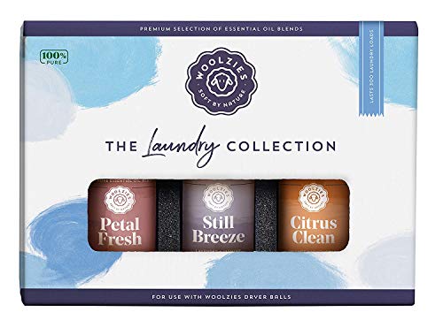 Woolzies Laundry Collection Essential Oil Set | 100% Pure Therapeutic Grade Aromatherapy Oil | Use with Wool Dryer Balls or Oil Diffuser | Gift Set includes Petal Fresh, Still Breeze, Citrus Clean