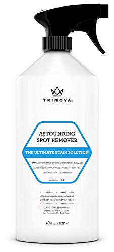 Carpet Spot Remover Spray - Best Cleaner for Stains on Rugs, Upholstery, Fabric and More. Red Wine Eliminator and Eraser for Most Surfaces. 18oz trinova