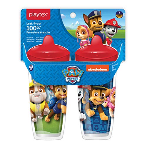 Book Cover Playtex 10078300028908 Sipsters Stage 3 Paw Patrol Spill-Proof, Leak-Proof, Break-ProofÂ Spout Cup for Boys, 9 Ounce - Pack of 2