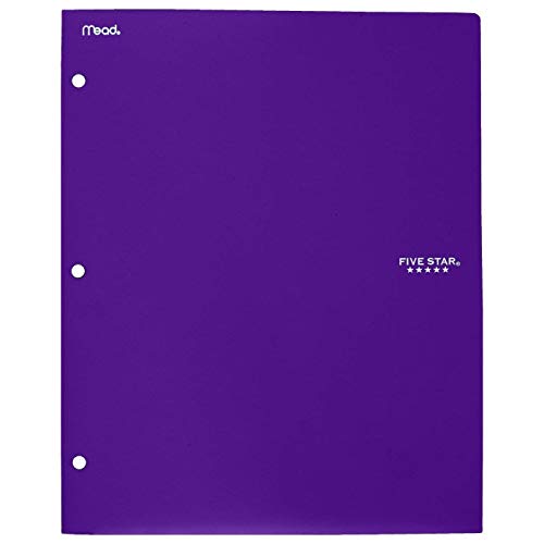 2 - Pocket Folder, Stay-Put Tabs, Plastic. No Prongs (Purple)