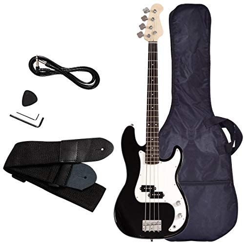 Electric Bass Guitar, Safeplus Starters Acoustic Guitar Full Size 4 String Package with Guitar Bag, Strap, Guitar pick, Amp cord