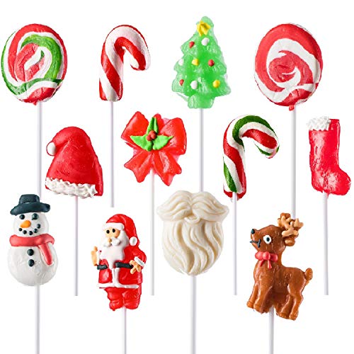 Holiday-Themed Lollipops (12 Pack) Great for Christmas Goody Bag Fillers or Christmas Stocking Stuffers