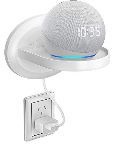 MATONE Small Wall Shelf, Wall Mount Shelves for Google WiFi, Smart Home Speakers & Cellphones, Clever Charging Shelf with Cord Arrangement, Small Space Solutions for Anything Up to 15lbs