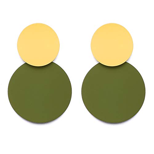 LILIE&WHITE Round Curved Dangle Earrings With Matte Paint Discs For Women Jewelry