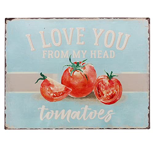 Barnyard Designs I Love You From My Head Tomatoes Funny Retro Vintage Tin Bar Sign Country Home Decor 13” x 10”