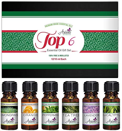 Book Cover Top 6 Essential Oils Gift Set for Diffuser - Christmas Gifts for Mom, Wife, Women, Grandma, Her for Aromatherapy by Aviano Botanicalsm