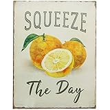 Barnyard Designs Funny Retro Vintage Tin Bar Sign Country Home Décor (Squeeze the Day)
