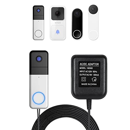 Wasserstein Power Supply Adapter Compatible with Wyze Video Doorbell Pro, Google Nest Doorbell (Battery), eufy Security Doorbell, and Arlo Essential Wired Video Doorbell