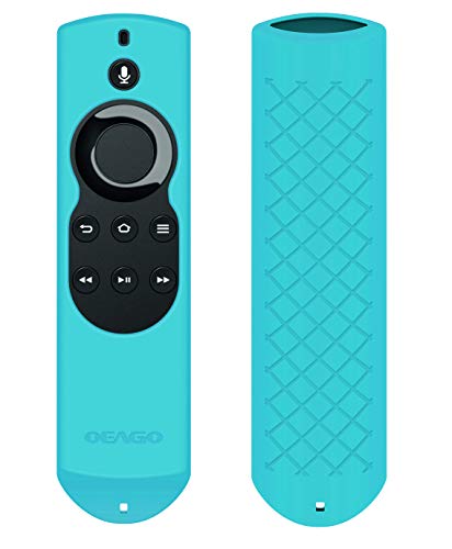 Book Cover OEAGO Silicone [Anti Slip] Shock Proof Cover Case for All-New Fire TV with 4K Alexa Voice Remote (2017 Edition) (2nd Gen) / Fire TV Stick Alexa Voice Remote (Teal)
