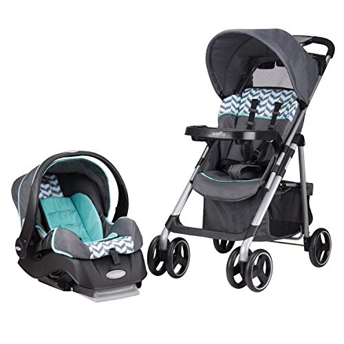 Book Cover RIIMUHIR Evenflo Vive Travel System with Embrace Infant Car Seat, Spearmint Spree