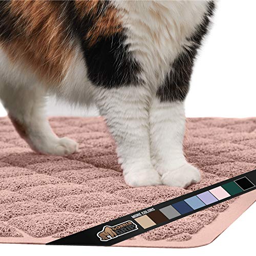 Book Cover Gorilla Grip Original Premium Durable Cat Litter Mat, 35x23, XL Jumbo, No Phthalate, Water Resistant, Traps Litter from Box and Cats, Scatter Control, Soft on Kitty Paws, Easy Clean Mats, Light Pink