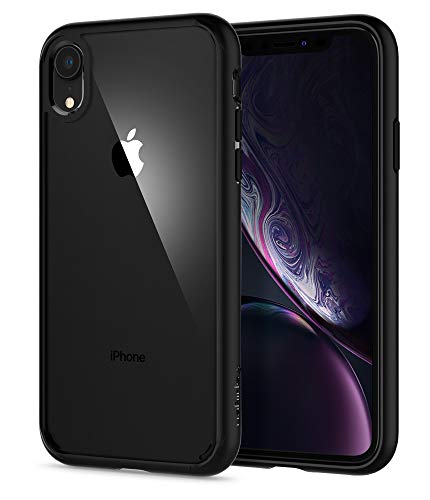 Book Cover Spigen Ultra Hybrid [Anti-Yellowing] [Military Grade] Designed for iPhone XR Case, 6.1 inch Cover - Matte Black