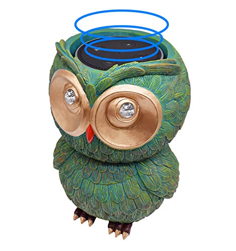 Book Cover CHANNA Echo Dot Holder with Coin Bank,Echo Dot Case with Owl Statue for Dot 2nd 1st Generation and Dot Kids Edition Speaker(Green)-Echo Dot Stand with Personalized Piggy Bank