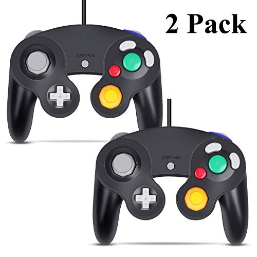 Book Cover Gamecube Controller, VOYEE Wired Controllers/Gamepad for Nintendo Gamecube & Wii Console (Black/2 Pack)