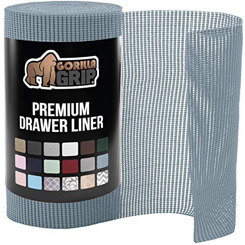 Book Cover Gorilla Grip Original Drawer and Shelf Liner, Strong Grip, Non Adhesive, Easiest Install, 12 Inch x 20 FT Roll, Durable and Strong Liners, Drawers, Shelves, Cabinets, Storage, Kitchen, Light Blue