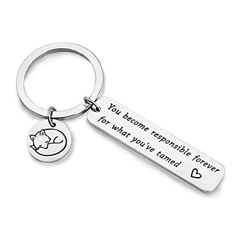 WUSUANED The Little Prince and Fox Keychain Jewelry You Become Responsible Forever for What You've Tamed Pet Lover Gift (Little Prince's Fox Keychain)