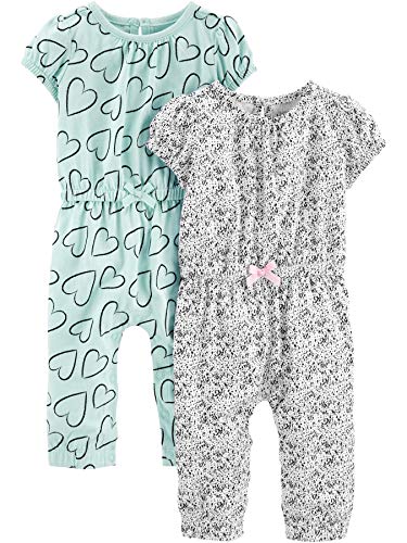 Book Cover Simple Joys by Carter's Baby Girls' 2-Pack Jumpsuits