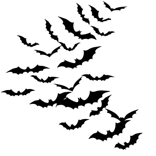 Boao 144 Pieces Halloween Scary Plastic 3D Bats Wall Decals Stickers, DIY Halloween Party Supplies PVC 3D Decorative Scary Black Bats, Window Decor Party Supplies Decoration