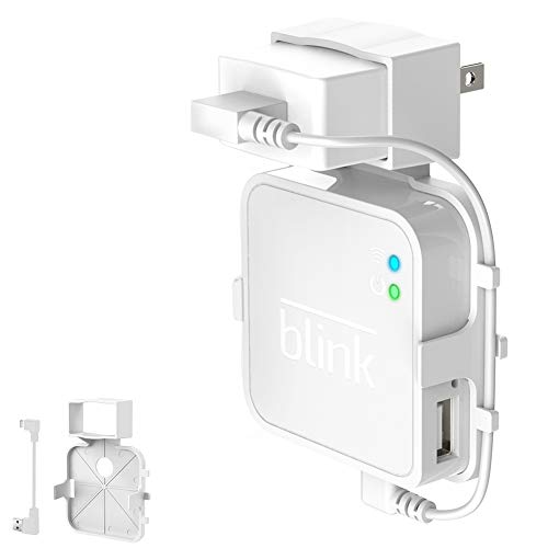 Outlet Wall Mount for Blink Sync Module 2,Simple Mount Bracket Holder for All-New Blink Outdoor and All-New Blink Indoor Home Security Camera with Easy Mount Short Cable（1Pack,White）
