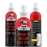 Anti Chew Dog Training Spray: No Chew Bitter Spray and Pet Deterrent for Dogs and Cats - Behavior Correction to Stop Chewing and Licking - Safe for Furniture, Paws and Bandages - 8 Oz (1 Bottle)