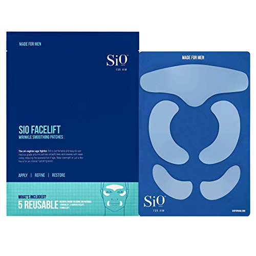 SiO Beauty For Him FaceLift | Forehead, Eye & Smile Anti-Wrinkle Patches | Overnight Smoothing Silicone Patches For Face, Forehead, Eye & Smile Fine Lines And Signs Of Aging