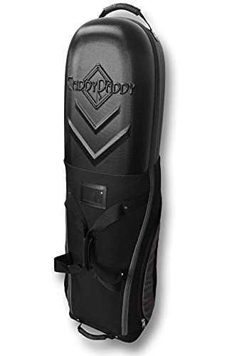 CaddyDaddy Enforcer Golf Travel Bag Cover with Hard Case Top - Heavy Duty, Wheeled Golf Bag Travel Cover with Large Pockets
