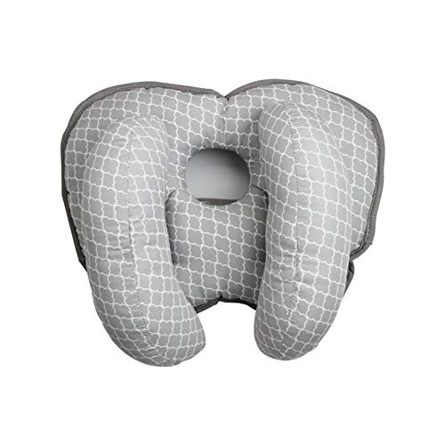 KAKIBLIN 2 in 1 Baby Head Pillow with Banana Neck Pillow for 3 Months to 1 Years Baby Travel Pillow for Stroller or Bed, White Cloud