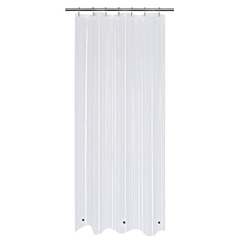Mrs Awesome 36x78 Small Stall Shower Curtain Liner with 3 Magnets Clear PEVA 8G Thick & Heavy Duty, Waterproof, Narrow Stall Size 36 x 78 inches, Clear