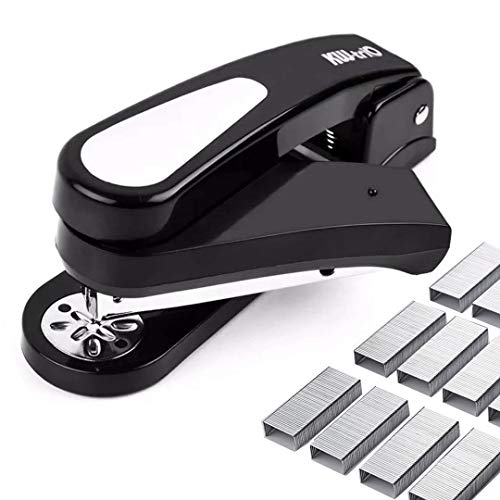 Black Rotatable Spring Powered Desktop One-Touch Stapler 25 Sheet Capacity, Make Booklets 4 pre-Set Positions,with 1000 Staples jumeige