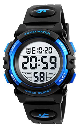 dmazing Watch for 5-12 Years Old Boys, Led Kids Watch Birthday Gifts for Boys Girls Gifts for Teenage Boys Girls Christmas Stocking Fillers Party Favor Light Up Toys for Kids Blue