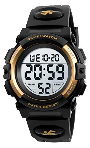 dmazing 6-12 Years Old Boys Gifts, Electronic Sports Watch for Child Boy Girls Gift Popular Waterproof Watch Outdoor Kids Toys for 3-12 Year old Boys Girls Yellow