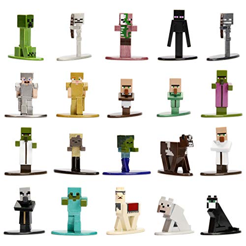 Jada Toys Minecraft 20-Pack Wave 1 Nano METALFIGS 1.65" Die - Cast Figures, Multicolor (30125)